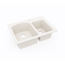 Swan KS02518DB.018 - KSDB-2518 18 x 25 Swanstone® Dual Mount Double Bowl Sink in Bisque