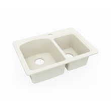 Swan KS02518DB.037 - KSDB-2518 18 x 25 Swanstone® Dual Mount Double Bowl Sink in Bone