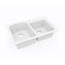 Swan KS03322DB.010 - KSDB-3322 22 x 33 Swanstone® Dual Mount Double Bowl Sink in White