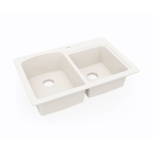 Swan KS03322DB.018 - KSDB-3322 22 x 33 Swanstone® Dual Mount Double Bowl Sink in Bisque