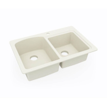 Swan KS03322DB.037 - KSDB-3322 22 x 33 Swanstone® Dual Mount Double Bowl Sink in Bone