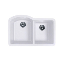 Swan QU03322DB.210 - QUDB-3322 22 x 33 Granite Undermount Double Bowl Sink in Opal White