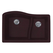 Swan QU03322LS.170 - QULS-3322 22 x 33 Granite Undermount Double Bowl Sink in Espresso