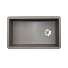 Swan QU03322SB.173 - QUSB-3322 22 x 33 Granite Undermount Single Bowl Sink in Metallico