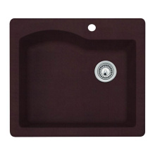 Swan QZ02522SB.170 - QZSB-2522 22 x 25 Granite Drop in Single Bowl Sink in Espresso