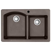 Swan QZ03322DB.170 - QZDB-3322 22 x 33 Granite Drop in Double Bowl Sink in Espresso