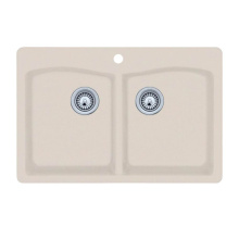 Swan QZ03322ED.076 - QZED-3322 22 x 33 Granite Drop in Double Bowl Sink in Granito