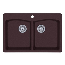 Swan QZ03322ED.170 - QZED-3322 22 x 33 Granite Drop in Double Bowl Sink in Espresso