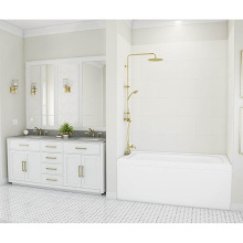 Swan TSMK723636.010 - TSMK72-3636 36 x 36 x 72 Swanstone® Traditional Subway Tile Glue up Bathtub and Shower Wall K