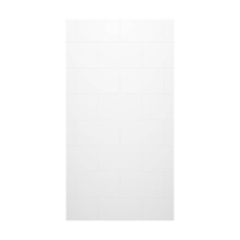 Swan TSMK8438.010 - TSMK-8438-1 38 x 84 Swanstone® Traditional Subway Tile Glue up Bathtub and Shower Single Wall