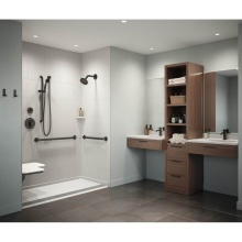 Swan TSMK843662.141 - TSMK84-3662 36 x 62 x 84 Swanstone Traditional Subway Tile Glue up Shower Wall Kit in Mountain Mis