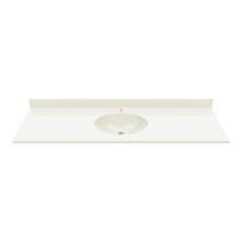 Swan VC02261.037 - VC1B2261 Ellipse 22 x 61 Single Bowl Vanity Top in Bone