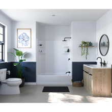 Swan VP6030CTSM2AR.010 - VP6030CTSM2AL/R 60 x 30 Veritek™ Pro Alcove Right Hand Drain Four Piece Tub Shower in White