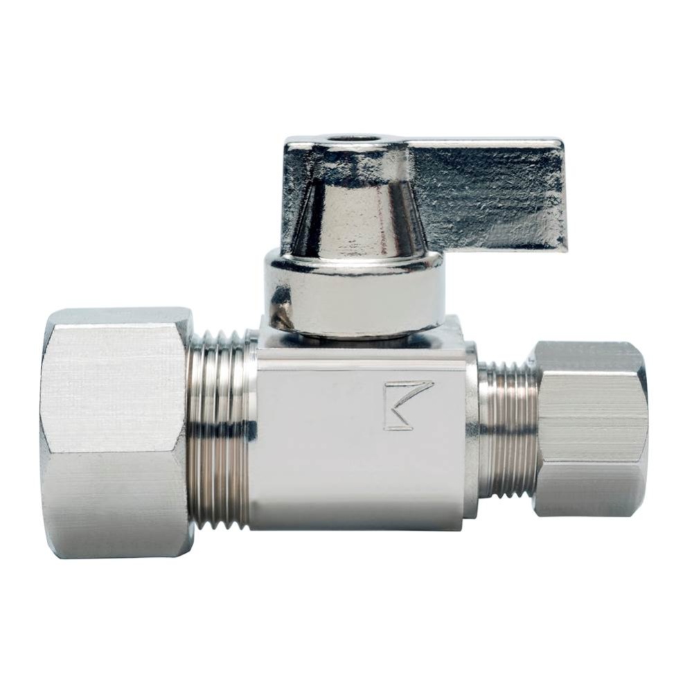 5/8 Compression x 1/4 Compression Nl 1/4-turn Straight Stop