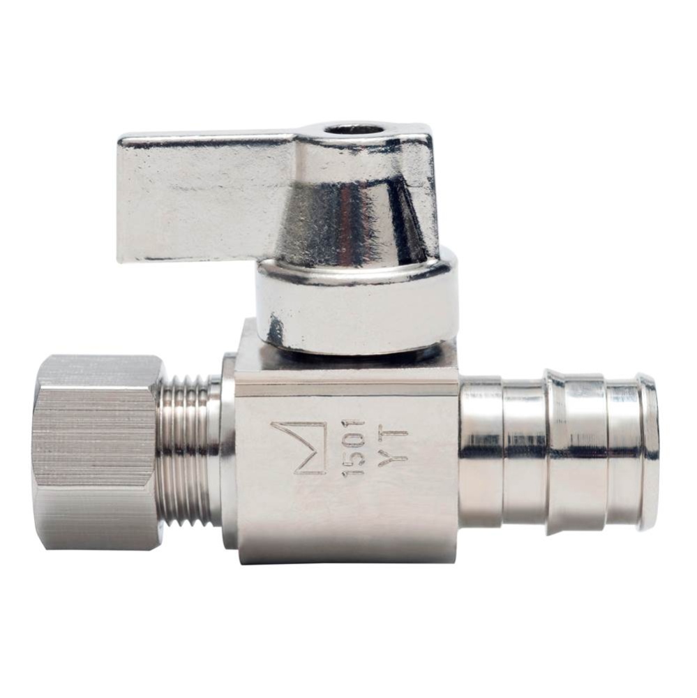 1/2 Pex F1960 x 3/8 Compression Nl 1/4-turn Straight Stop