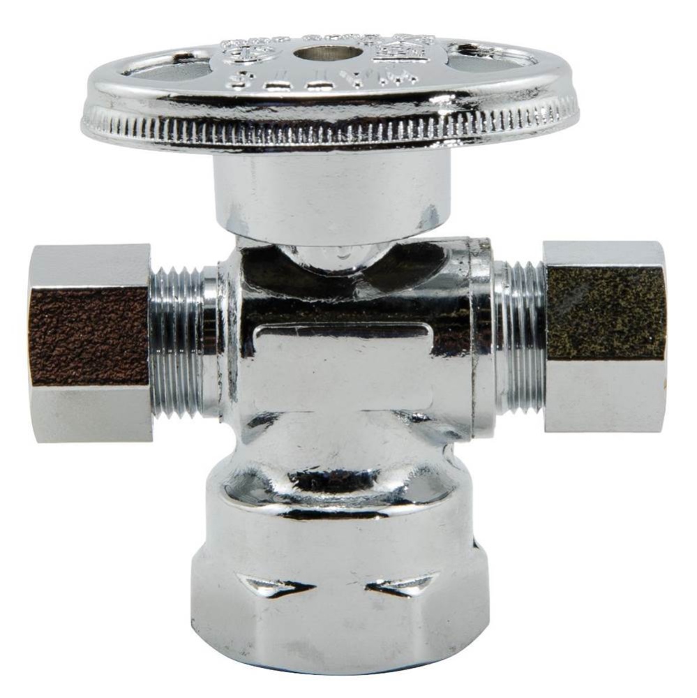 0147123 -dual Ang Stop 1/2fip X 3/8od X 3/8od Comp 1/4-turn Chrm1/bx