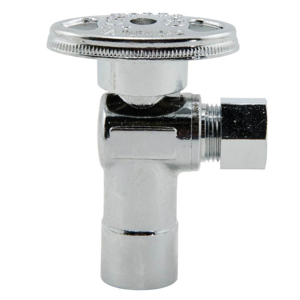 0121029 - Ang Stop 1/2 Swt x 3/8od Comp 1/4-turn Chrome 1/bx