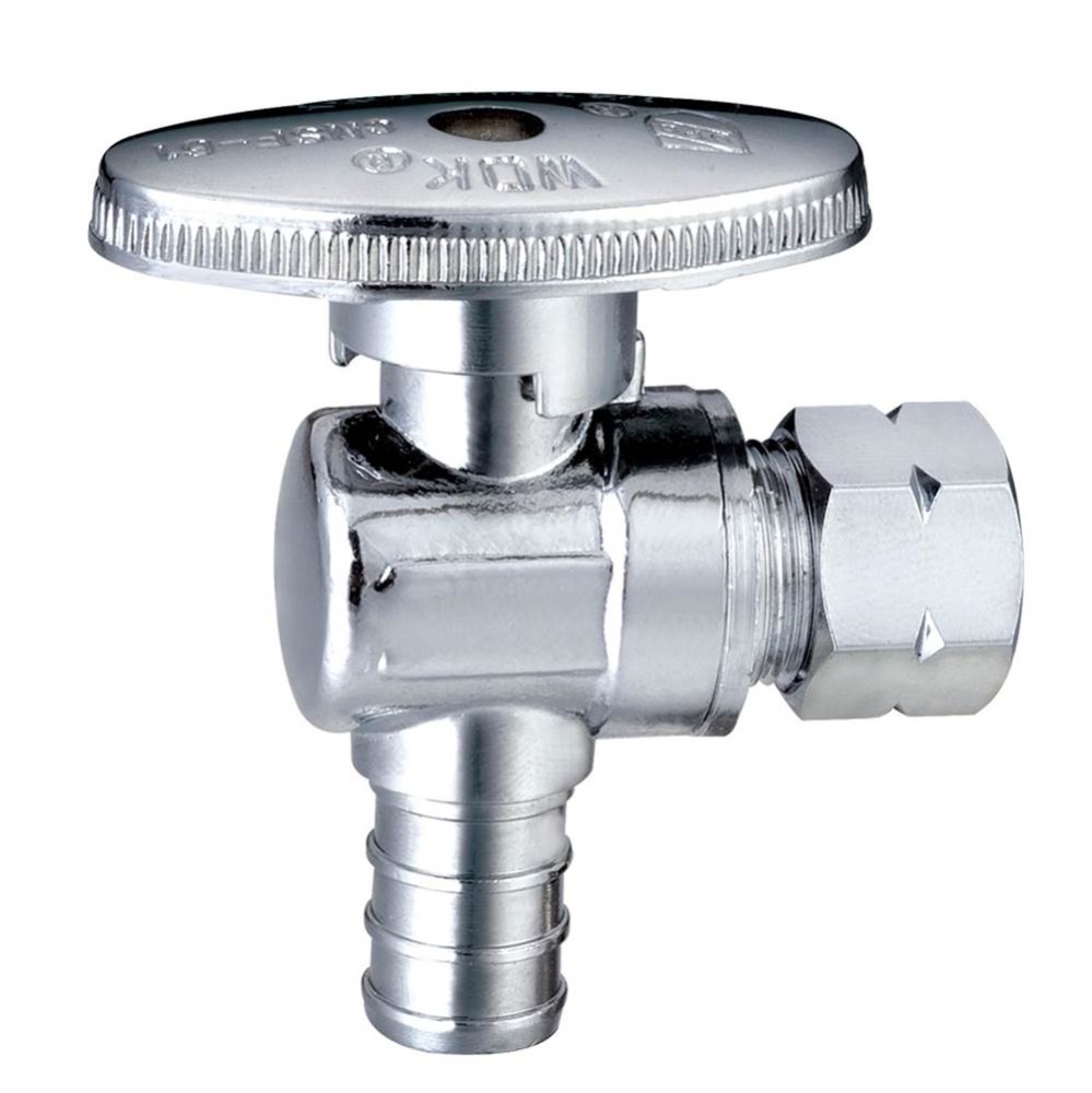 0121030 - Ang Stop 1/2 Pex F1807 x 3/8od Comp 1/4-turn Chrome 1/bx