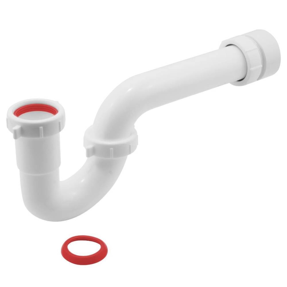P-trap White 1-1/2 W/pvc Trap Adapter & Soft Washer 1/bg