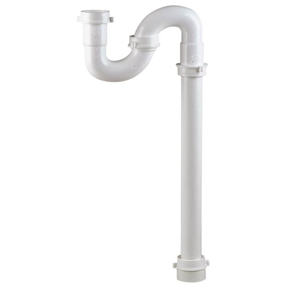 S-trap White 1-1/2 W/pvc Trap Adapter & Soft Washer 1/bg