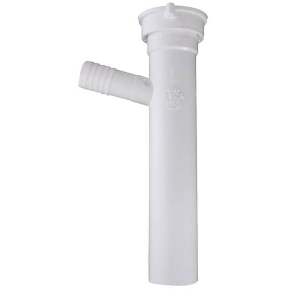 Dishwasher Tailpiece White Direct Connect 1-1/2 x 8 W/ 3/4 Dwbr 1/bg