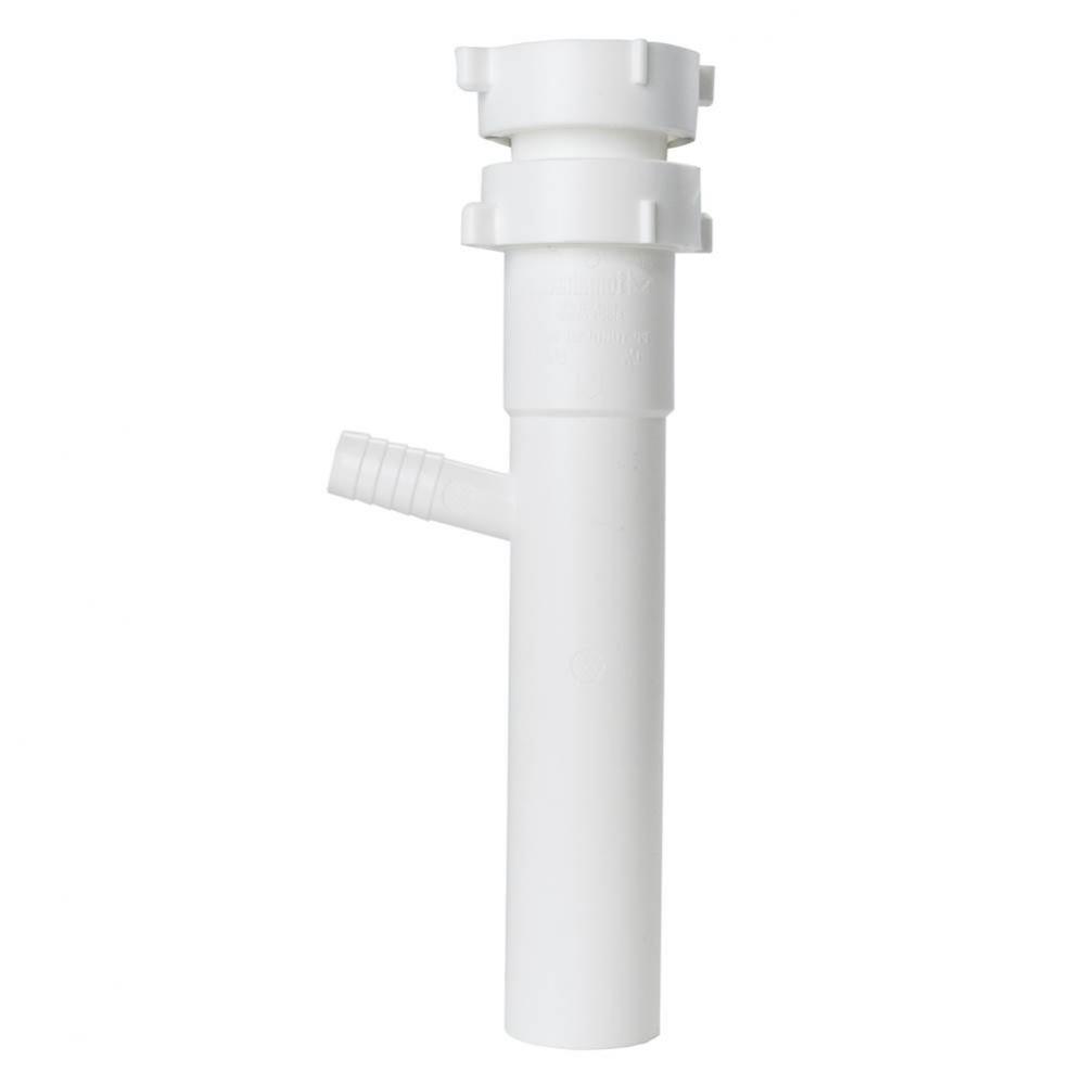 Dishwasher Tailpiece White All Purpose 1-1/2 x 8 W/ 1/2 Dwbr 1/bg