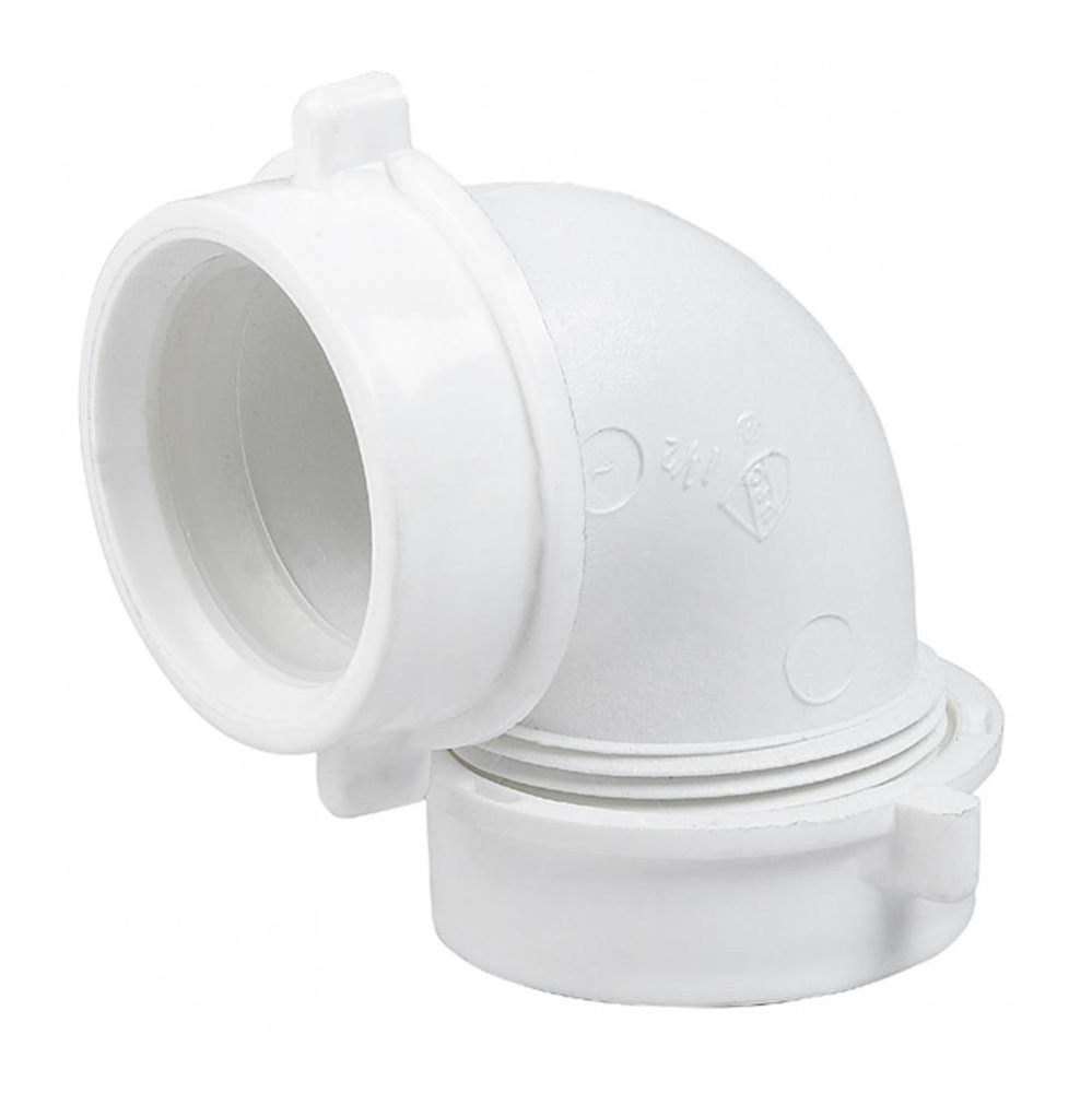 90 Elbow 1-1/2 Sj x Sj W/poly Washers White 1/bg