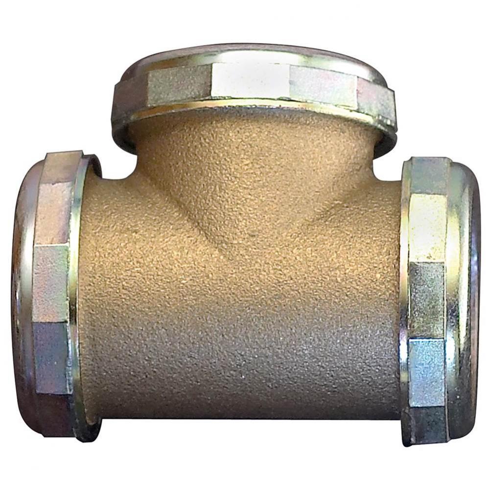 Tee 3-way Slip Joint 1-1/2 Rough Brass