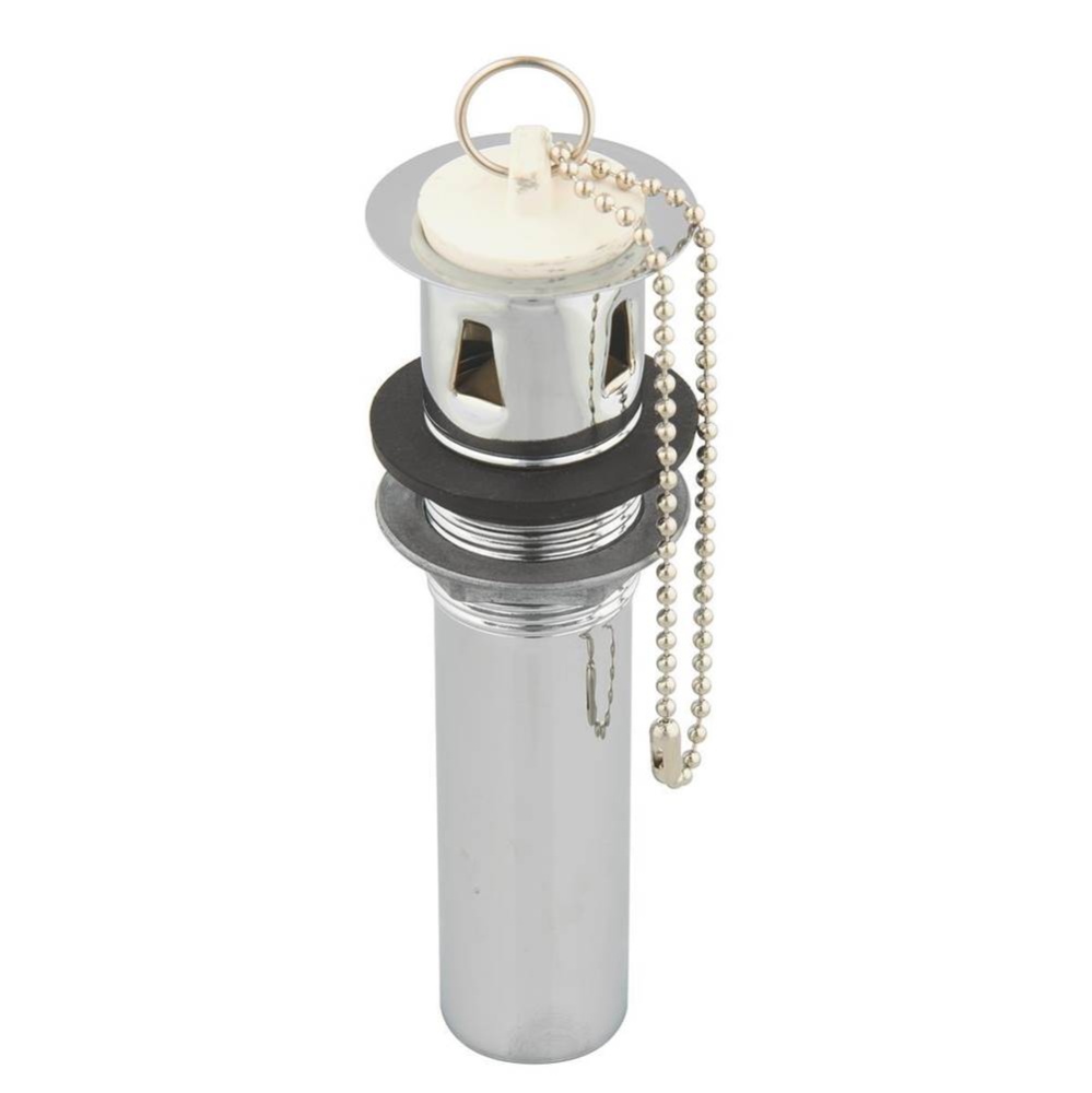 0140856-po Plug Drain 1pc 1-1/4x8 Chrm W/ovrflw, Stopper & Chain 1/bx