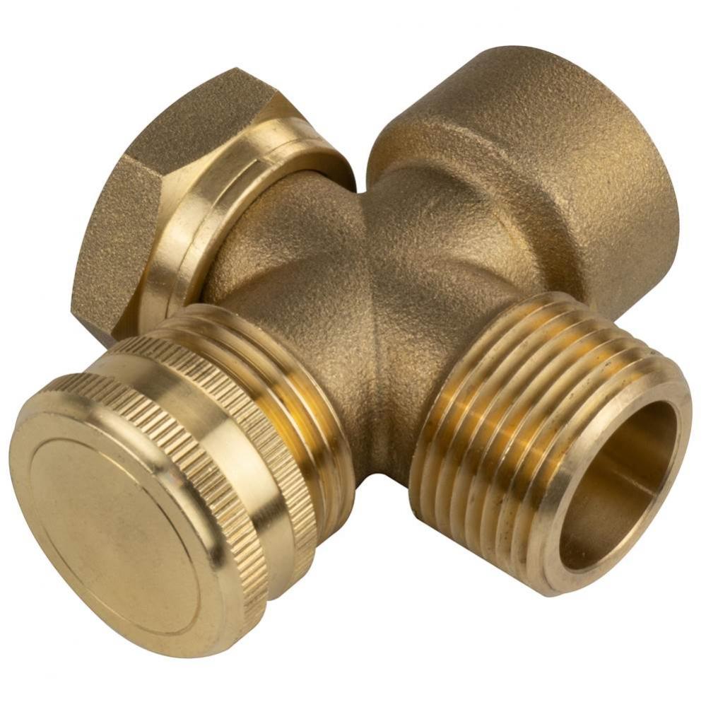 Cross Adapter 3/4 Fips x 3/4 Mip x 3/4 Fip x 3/4 Mht Capped Nl