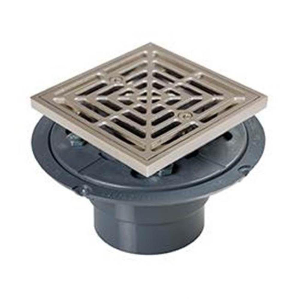 Drain Shwr Pan Pvc Nickel Finsih R&s Sq