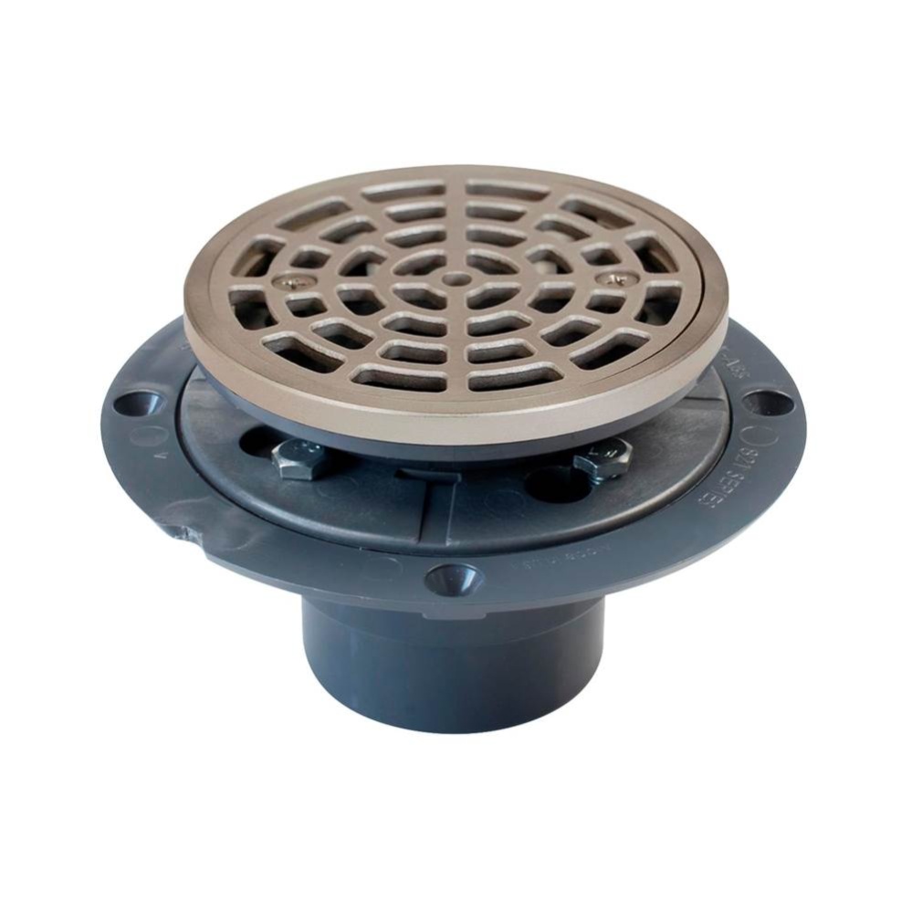 Drain Shwr Pan Pvc Nickel Finish R&s Rnd