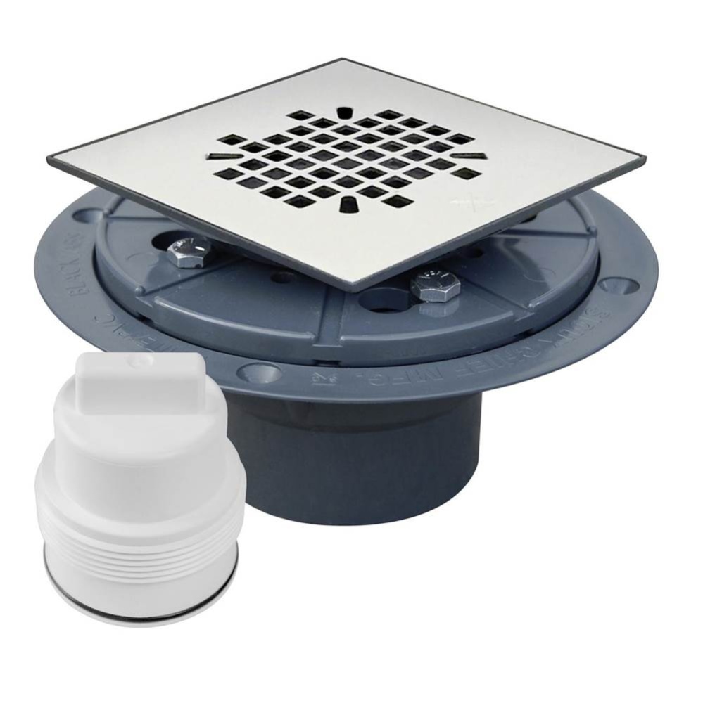 Drain & Plug Shwr Pan Pvc Ssq Sn Pq