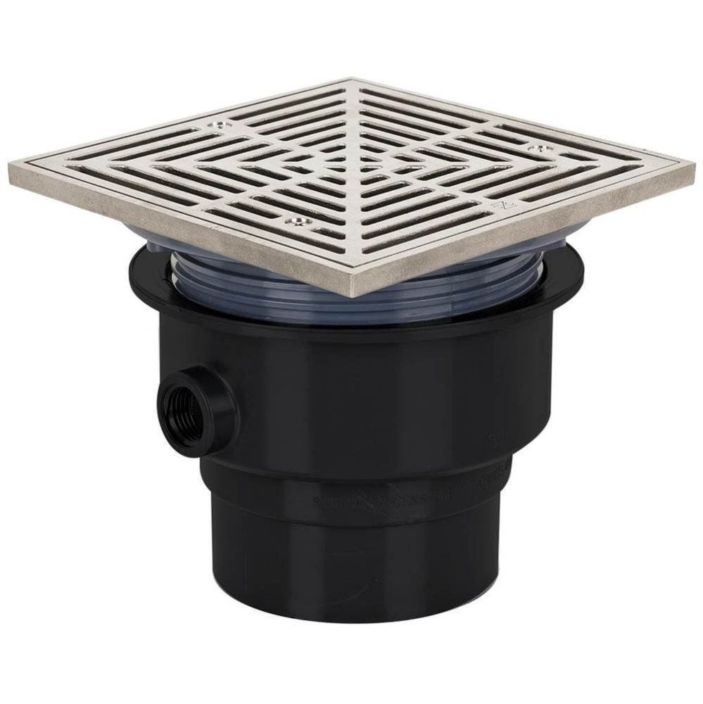 Drain Floor Adj 3 Abs 6ss R&s Sqr