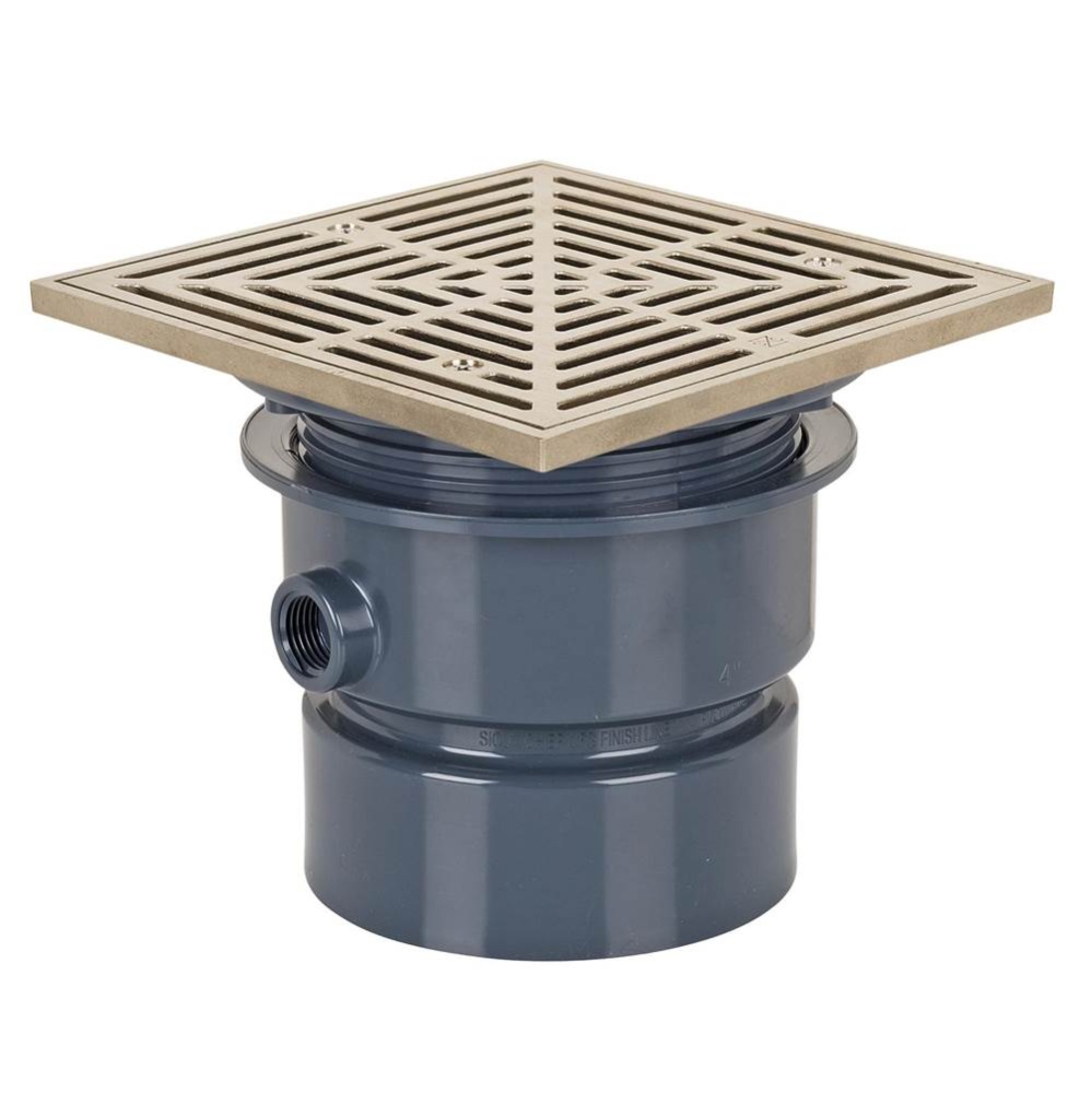 Adj Floor Drain 4 Pvc 6nb R&s Sq