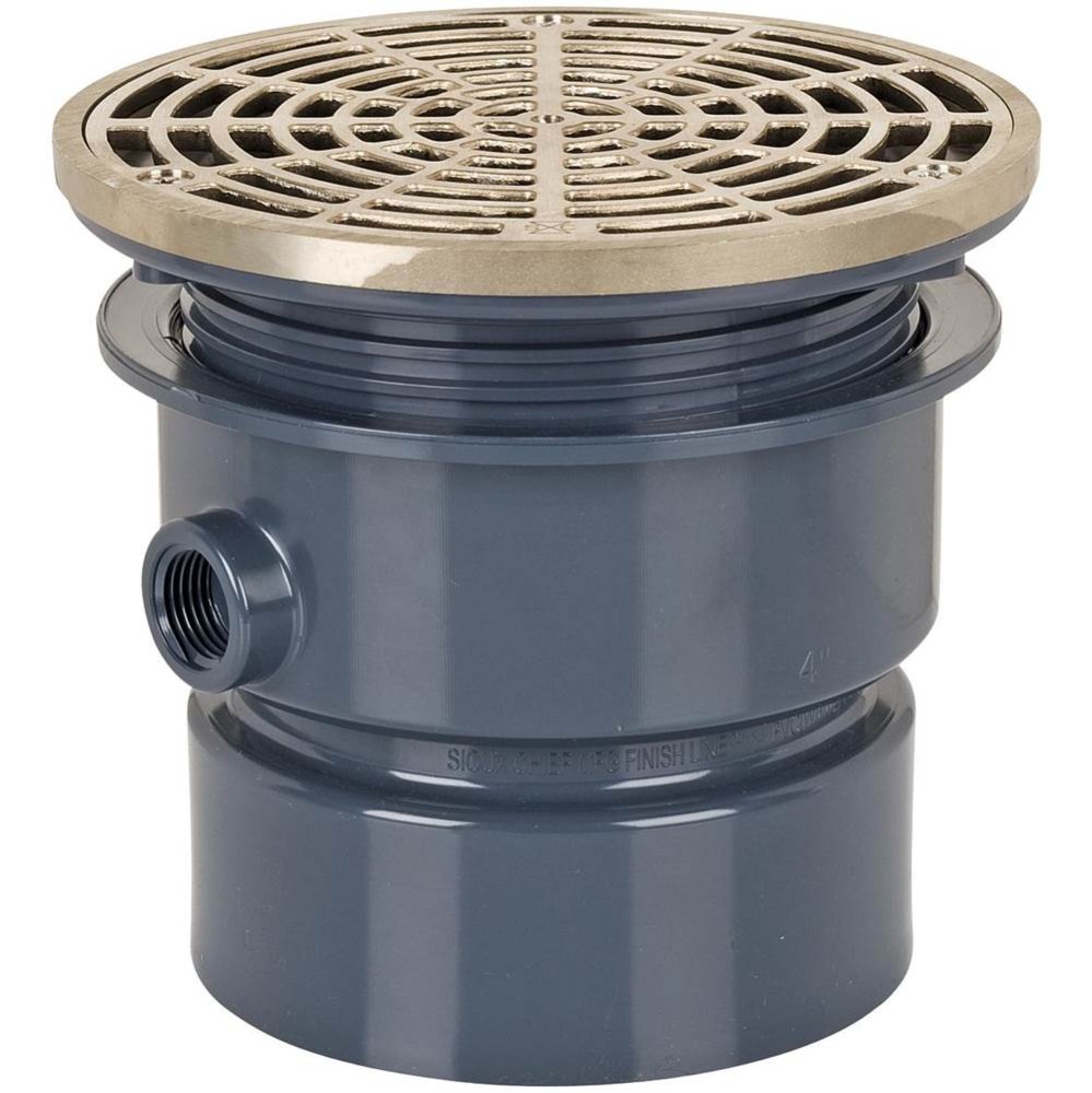 Adj Floor Drain 4 Pvc 6nb R&s Rnd