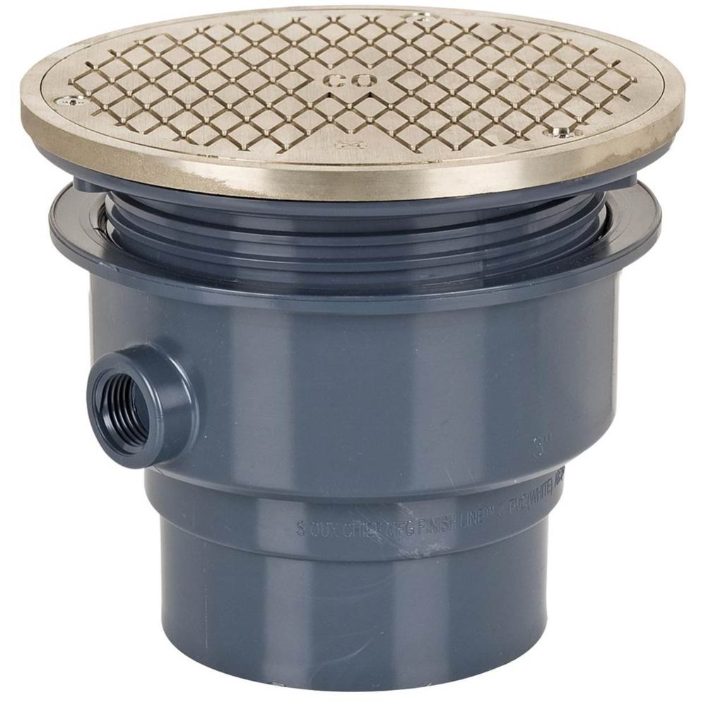 Adj Floor Cleanout 3 Pvc 6nb R&c Rnd