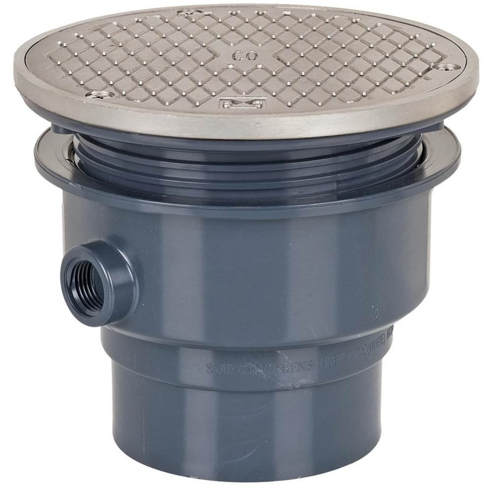 Adj Floor Cleanout 3 Pvc 6ss R&c Rnd