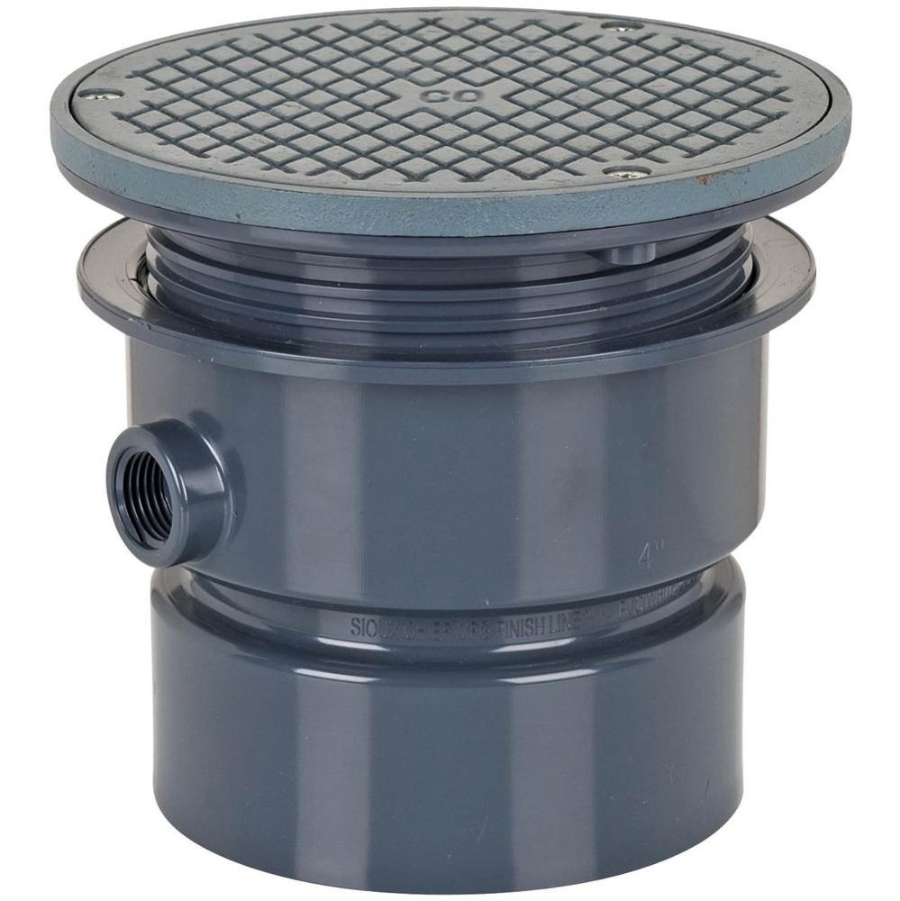 Adj Floor Cleanout 4 Pvc 6ci R&c Rnd