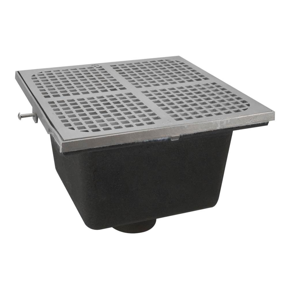 Floor Sink Are Sq 12x12x6 2nh Noflng Ss Ring & Grate