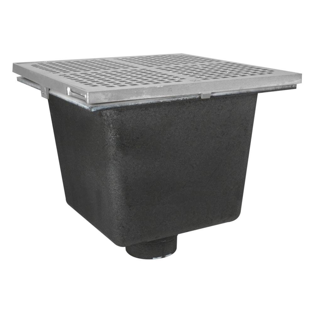 Floor Sink Are Sq 12x12x8 4nh Noflng Ss Ring & Grate