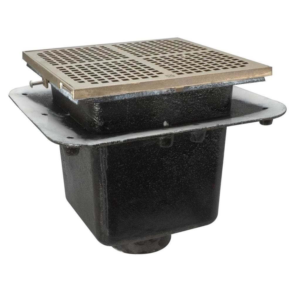 Floor Sink Are Sq 12x12x10 2nh Flanged Nb Ring & Grate