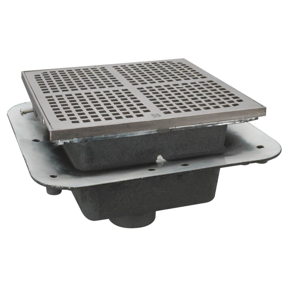 Floor Sink Are Sq 12x12x6 2nh Flanged Ss Ring & Grate