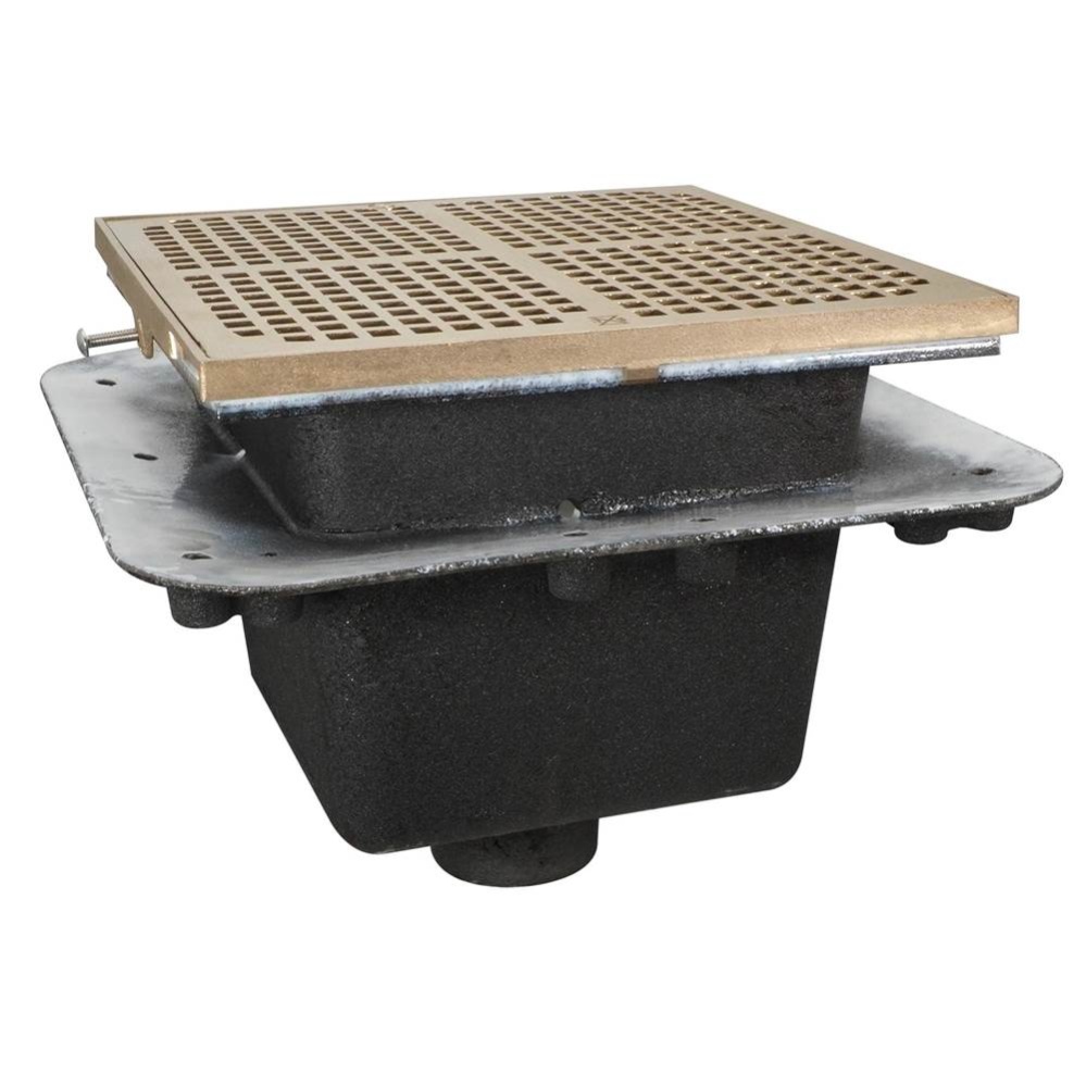 Floor Sink Are Sq 12x12x8 2nh Flanged Nb Ring & Grate