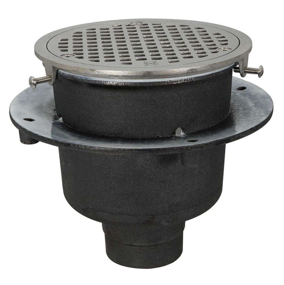 Floor Sink Are Rd 8x6 2nh Flanged Ss Ring & Grate