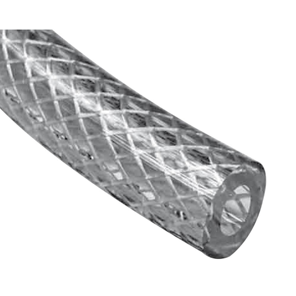Clear Braided Vinyl Tube 1 Id x 1 3/8 Od x 10-ft (3/16 Wall)