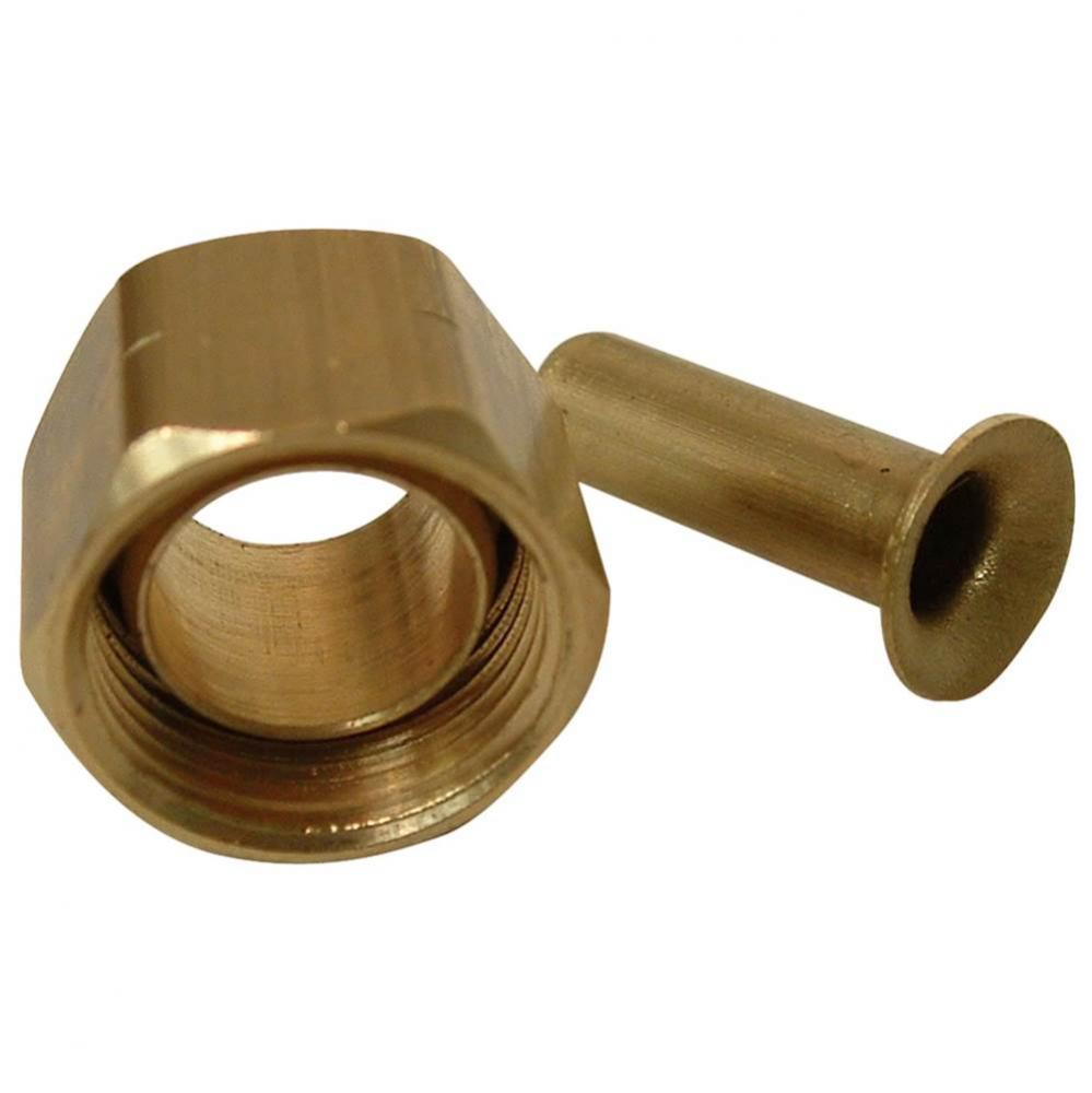 Nut W/insert 1/4 Od Ander-lign Brass Nl 1/bg