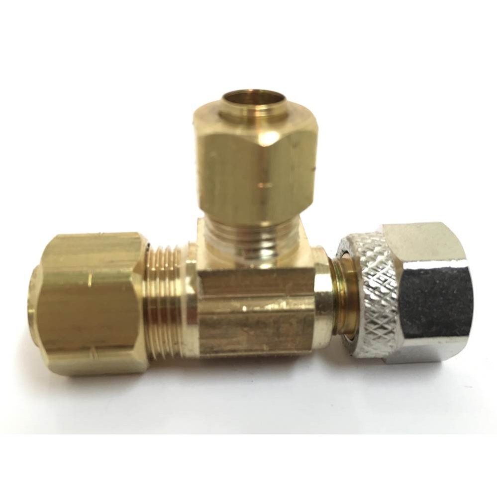 Tee 3/8 Fe Comp x 3/8 x 1/4 Ander-lign Adapt-a-vlv 1/bg