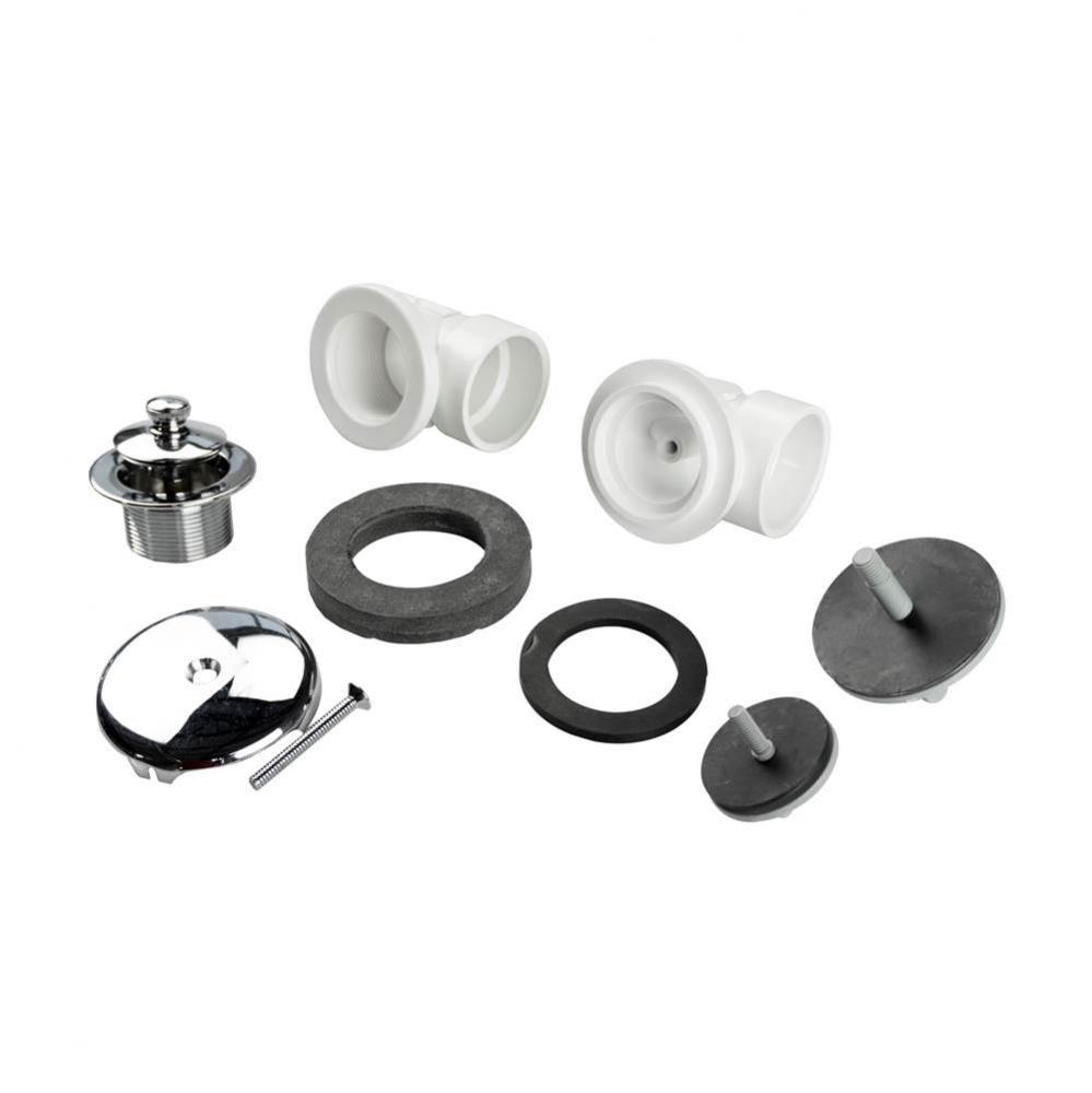 Twist N Close Pvc Half-kit W/test & 1-hole Fp Chrome W/zinc Spud/box