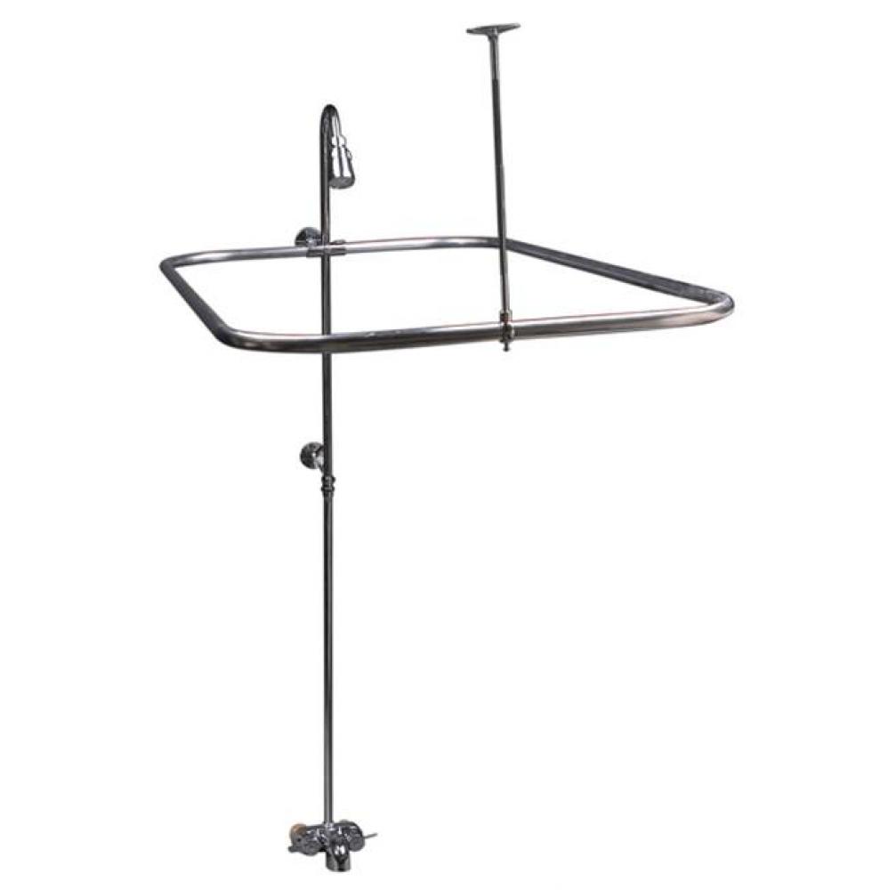 Add On Shower, Bath Cock Type Chrome W/curtain Ring 1/bx